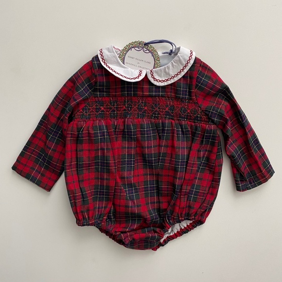 Edgehill Collection x Darby Fallon Clark Peter Pan Collar Gunner Plaid Bubble - Picture 1 of 4